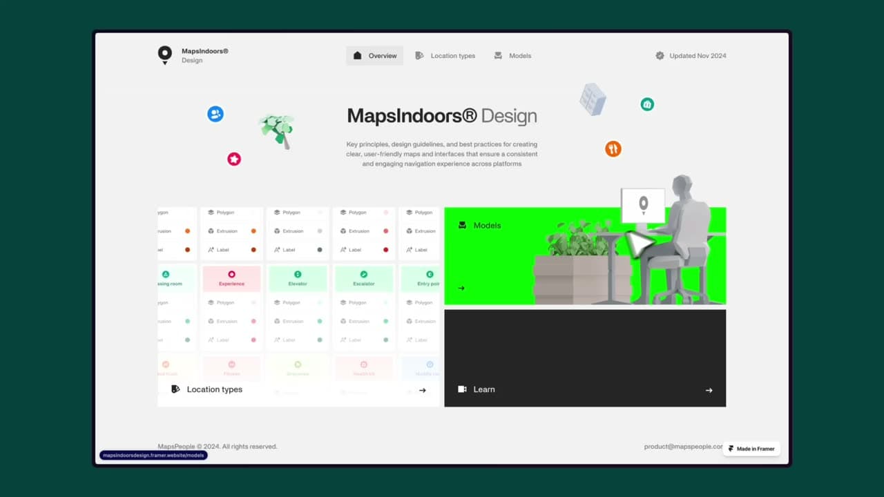 The interactive design system site, picking colours and icons