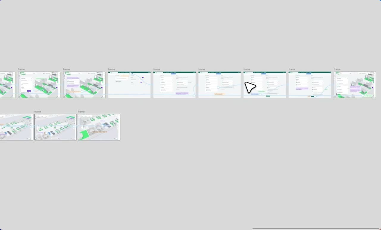 A still from the prototyped editing flow used in interviews